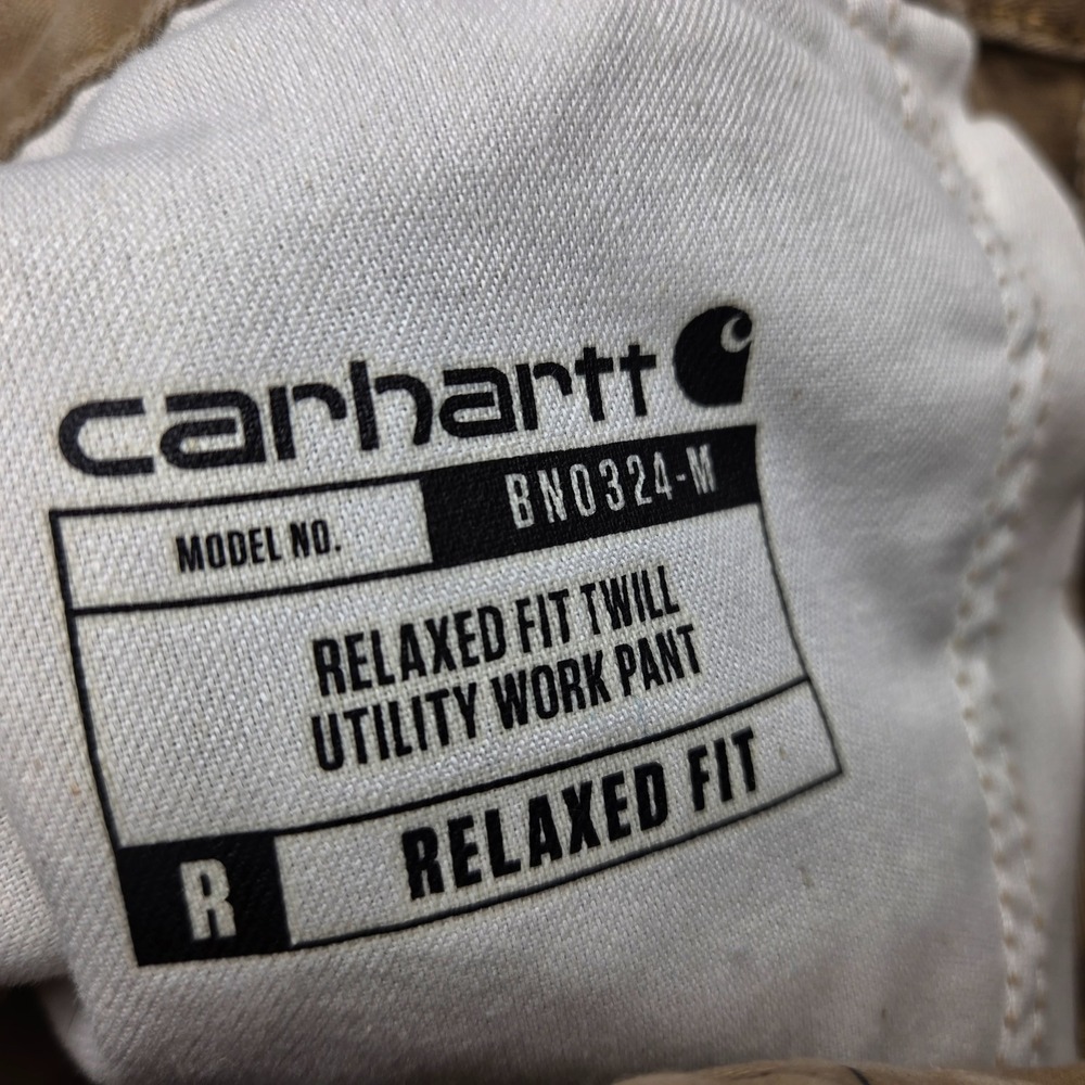 Carhartt Carpenter Pants Men's 34x32 Relaxed Fit Twill Utility Workwear Tan - Picture 10 of 11